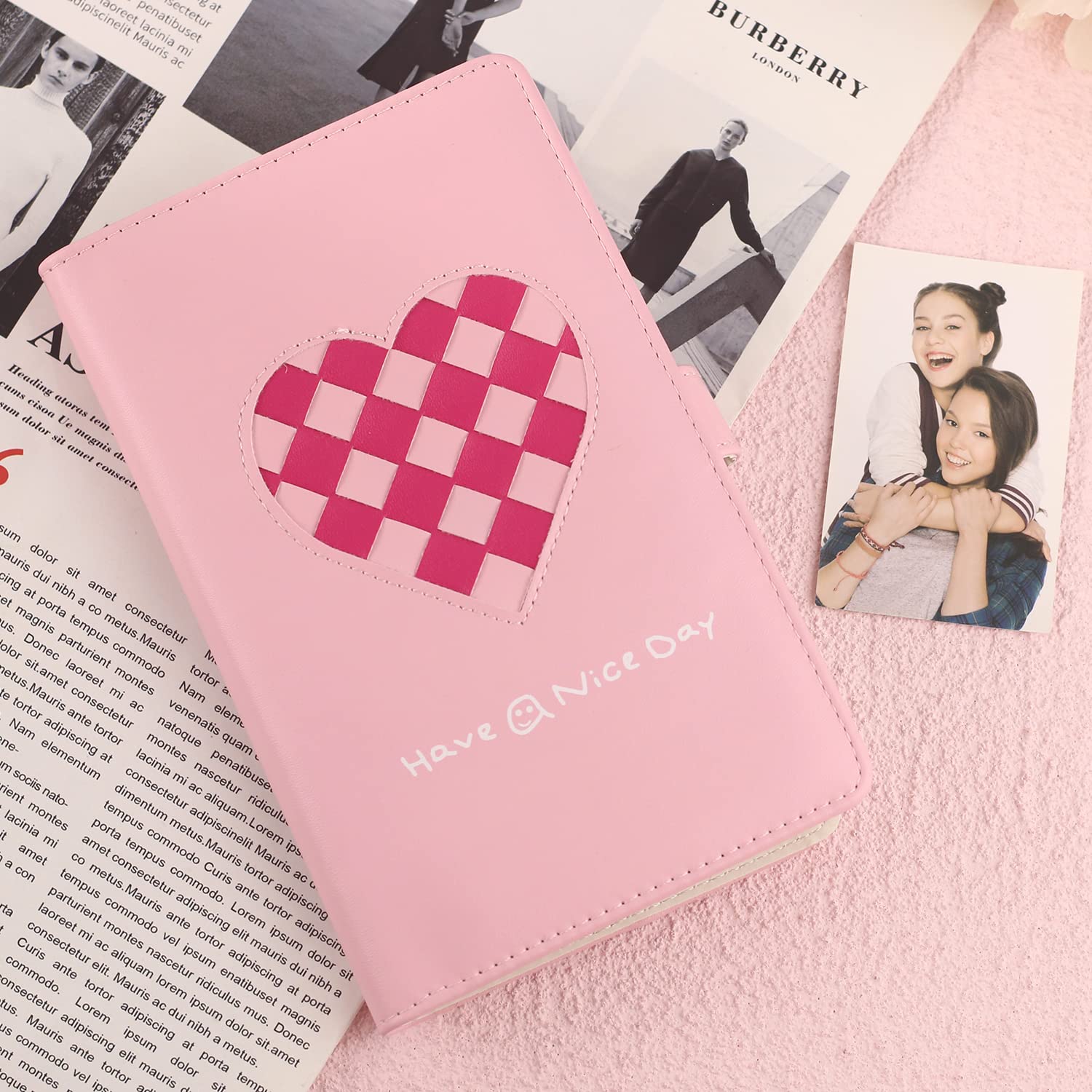 カバー レザー フォト アルバム ハート 96ポケット ブック Amazon.co.jp: カバー PU レザー フォト アルバム ハート ウィーブ 96